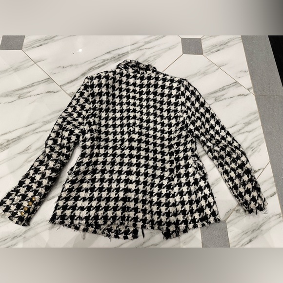 Zara Houndstooth Blazer Gold Button Limited Edition Jacket Inspired Designer - Picture 6 of 8